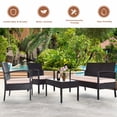 thumbnail image 4 of Patiojoy 8PCS Conversation Wicker Set Patio Rattan Table&Cushioned Chair, 4 of 10