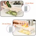 thumbnail image 3 of Mandoline Trancheuse Réglable Déchiqueteuse de Légumes Professionnelle Mandoline Trancheuse pour Cubes Hachoir Portatif pour Aliments pour Bébé avec 6 Lames Interchangeables Protège-Mains pour la Cuisine, 3 of 7