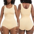 thumbnail image 3 of Dealovy Justaucorps pour Femmes Combinaison Sans Manches Col Rond Entraînement Sans Coutures Gaine 1 Pce Couche de Base Ensembles, 3 of 6