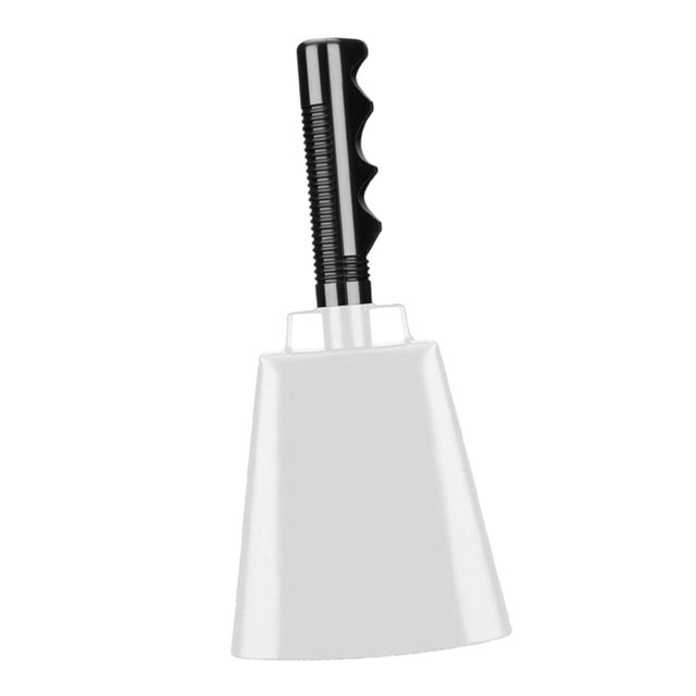 Cow Bell Hand Percussion Noise Makers Cowbell Loud Call Bell Concert Celebration white