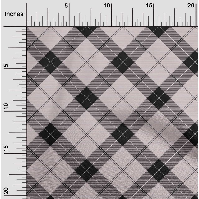 oneOone Tissu Polyester Lycra Tartan Imprimé au Mètre 56 Pouces de Large