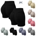 thumbnail image 1 of Hurxie Deals 2 Pcs Shorts d'Entraînement pour Femmes Sans Roulement Compression Sans Couture Short de Gym, 1 of 8