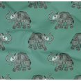thumbnail image 4 of oneOone Organic Cotton Poplin Twill Fabric Elephant Block Printed Fabric 1 Yard 42 Inch Wide, 4 of 4