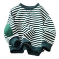 thumbnail image 1 of RXIRUCGD Chandail à Rayures Unisexe pour Enfants Filles Garçons à Manches Longues Col Ras du Cou Chandail Tendance Décontracté Chandail à Enfiler Hauts Chandails Tenues d'Automne Vêtements d'Hiver 2024, Chandail Vert pour Filles Taille 8-9 Ans, 1 of 7