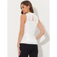 thumbnail image 4 of INSPIRE CHIC Women's Ruffle Neck Keyhole Back Sleeveless Floral Lace Peplum Top, 4 of 6