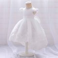 thumbnail image 1 of RXIRUCGD Robe Mignonne Unie à Manches Longues avec une Robe de Princesse et une Robe à Manches Longues à Col Rond Taille Mi-Haute pour une Jeune Fille, Blanc, Taille : 80, 1 of 9