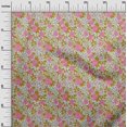 thumbnail image 2 of oneOone Polyester Lycra Fabric Leaves & Floral Artistic Print Sewing Fabric BTY 56 Inch Wide, 2 of 4