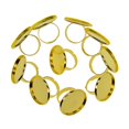 thumbnail image 1 of Rongfmy 10pcs 1 Inch Copper Base Blank Bezel Adjustable Pad Cabochon Base Finger Golden, 1 of 9