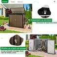 thumbnail image 4 of YODOLLA 46 Cu ft. Outdoor Horizontal Storage Shed in Brown with Multi-Opening Door Weather Resistant Metal Tool Shed, 4 of 8