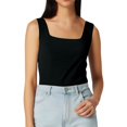 thumbnail image 1 of Ladies Solid Color Square Neck Fitted Sleeveless Knit Top Backless Sexy Camisole Tank Top, 1 of 5