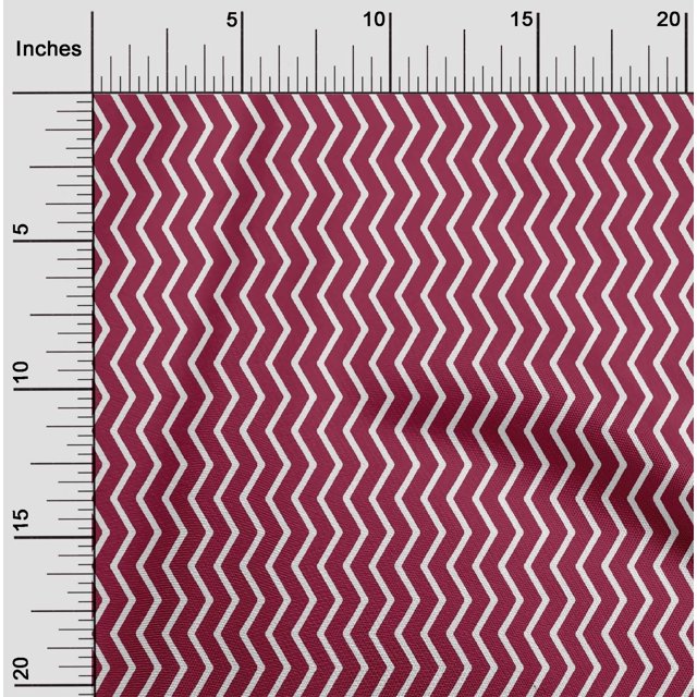 oneOone Organic Cotton Poplin Twill Fabric Chevron Geometric Printed Craft Fabric BTY 42 Inch Wide