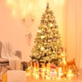 thumbnail image 2 of Patiojoy 6FT Artificial Hinged Christmas Pines Tree Snow Flocked Decoration Tree, 2 of 8