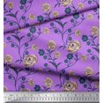 thumbnail image 3 of Soimoi Tissu Poly Georgette Feuilles & Roses Imprimé Floral 1 Yard 42 Pouces de Large, 3 of 3