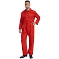thumbnail image 3 of Runhomal Men's Long Sleeve Coveralls Dustproof Durable Button Up Work Overalls Jumpsuits Workwear Red 3XL, 3 of 7