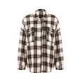thumbnail image 4 of Women Plaid Flannel Shirt Jacket Button Down Lapel Long Sleeve Shirts Blouse Shacket Cardigan Coats Fall Spring Clothes, 4 of 7
