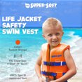 thumbnail image 2 of TRC Recreation Super Soft Child Life Jacket Vest, X Small, Sunset Orange, 2 of 8