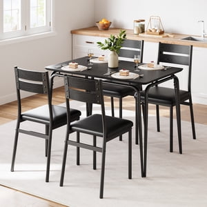 Ourlova Table à manger pour 2, Petite cuisine carrée Table à manger Set pour 2,Space Saving Wood Modern Dinette avec tapisserie, Meubles de salle à manger