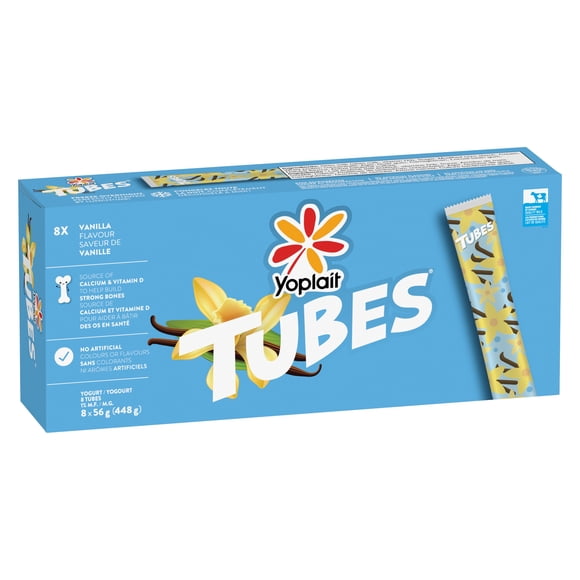 Yoplait Tubes Yogurt Vanilla Flavour, Kids Snack, 8x56g