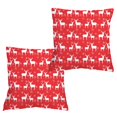 thumbnail image 1 of Christmas Pillow Covers 18x18 Inch Set of 2 Red Linen Holiday Decorative Pillowcases with Hidden Zipper for Sofa and Home Winter Decor, 1 of 6