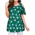 thumbnail image 1 of T-Shirts d'Été pour Femmes à Manches Courtes T-Shirts à Bretelles à Épaules Froides, 1 of 1