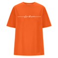 thumbnail image 4 of JIRNDf Hauts pour Femmes T-Shirts d'Été Tendance Imprimé Lettres Surdimensionné Col Rond Manches Courtes Décontracté Sport Ample Décontracté Simple T-Shirts Graphiques Mignons pour Adolescentes Orange TTG, 4 of 4