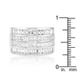 thumbnail image 3 of Precious Stars Precious Stars R06482R-C01-09 Zircon Cubique Taille Princesse et Baguette Ton Argent, Grand Bande à 4 Rangées, 3 of 4