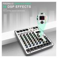 thumbnail image 3 of 6-Channel Audio Mixer, DJ Mixer With USB Audio Interface, Function, 16 DSP Effects, And 3-Band EQ ,Easy to Operate, 3 of 6