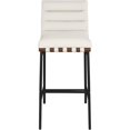 thumbnail image 3 of Meridian Furniture Burke Cream Vegan Leather Bar Stool, 3 of 8
