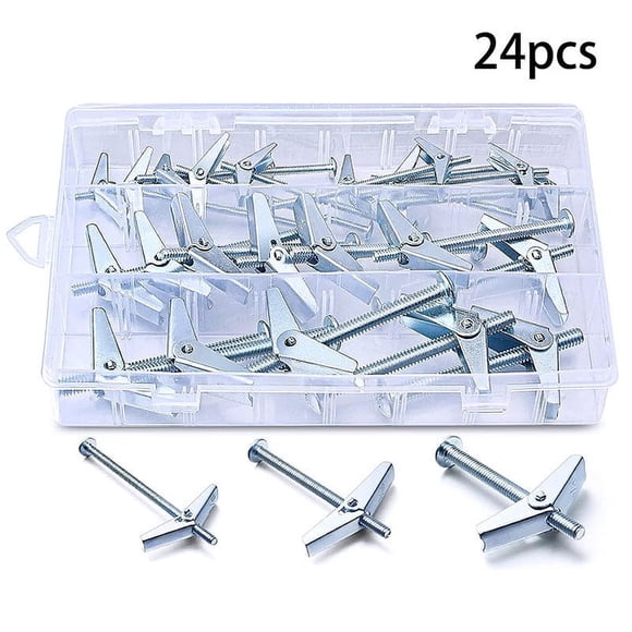 Wing Nut Kit 24-Piece for Drywall Mounting of Lights Bookshelves and Sinks