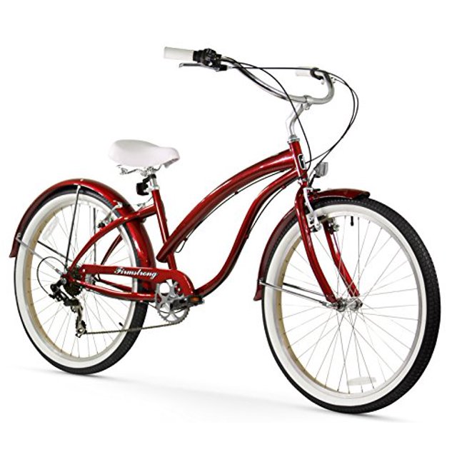 Firmstrong Bella Fashionista Single Speed Beach Cruiser Bicycle, 26-Inch, Burgundy