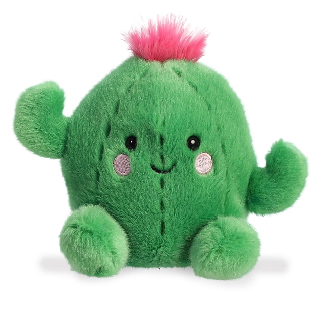 Aurora - Palm Pals - 5 Pouces Prickles Cactus, un Jouet en Peluche Cactus Vert en Matériau polyester Doux. Il a un Visage Brodé Convivial avec des Yeux Noirs, des Joues Roses et un Sourire, avec une Touffe Rose Semblable à une Fleur sur le Dessus. Mesurant 5 Pouces de Hauteur, Il Comprend des Granules de Haricot pour la Stabilité et Convient à Tous les Âges.