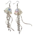 thumbnail image 1 of Earrings For Women Clear Resin Dangling Drop Earrings Handmade Boho Transparent Fringe Statement Jewelry, 1 of 4