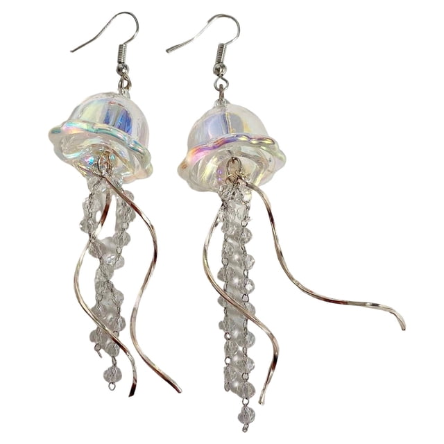 Earrings For Women Clear Resin Dangling Drop Earrings Handmade Boho Transparent Fringe Statement Jewelry