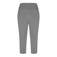 thumbnail image 4 of Womens Knee Length Leggings High Waisted Yoga Workout Exercise Capris For Casual Summer With Pockets, 4 of 6