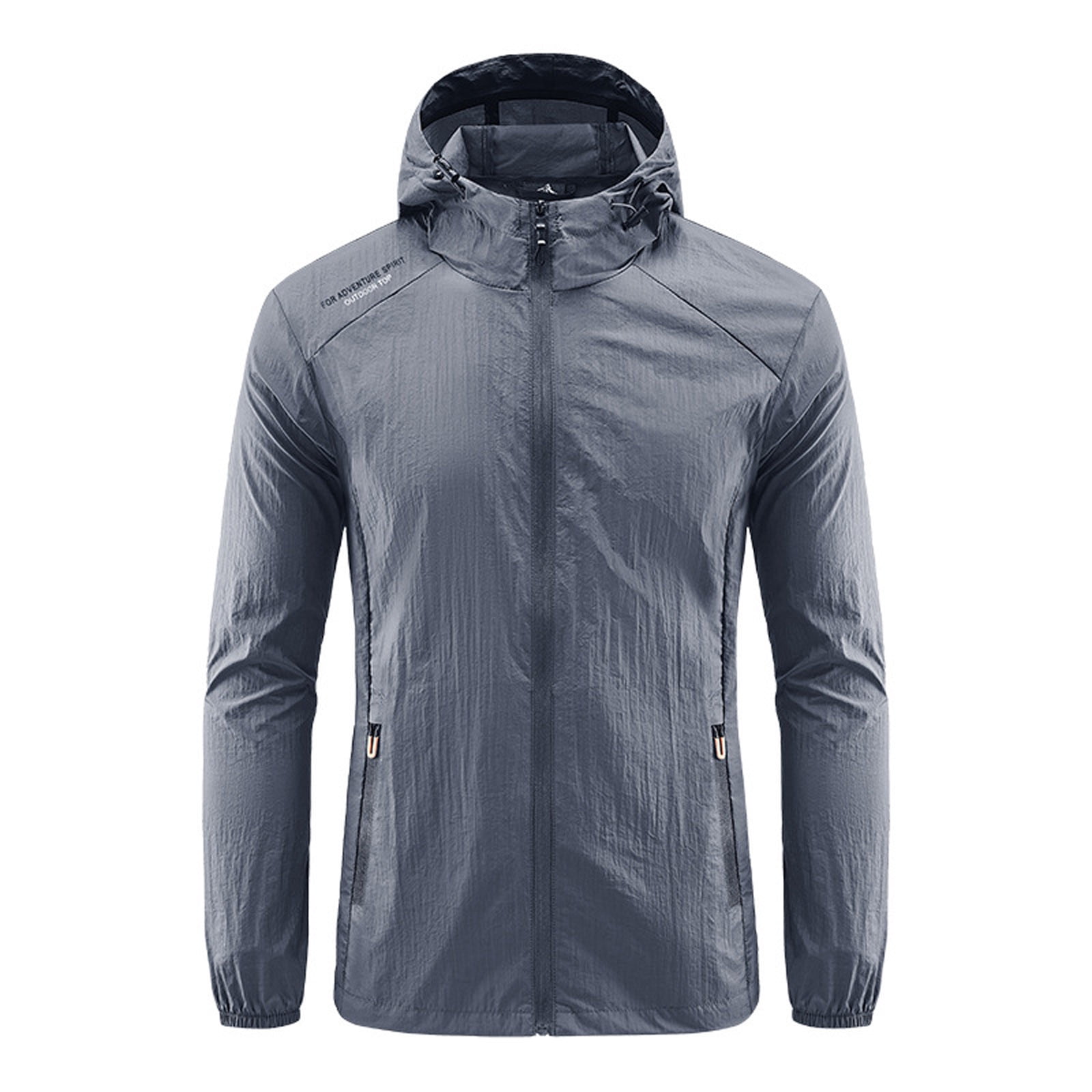 TIMIFIS Manteau pour Homme Imperméable avec Capuche Manteau de Randonnée Coupe-Vent Léger Veste Zippée Protection Solaire Manteau de Travail Coupe-Vent pour Randonnée Voyage - Gris Foncé Automne