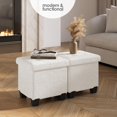 thumbnail image 3 of STORAGEBUD Ottoman with Storage for Living Room 15 Inch Storage Ottoman Cube Small Ottoman Foot Rest Boucle Foot Stool Ottoman Max 330lbs White Ottoman, 3 of 5