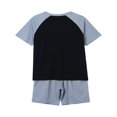 thumbnail image 4 of CNKOO 2 Pcs Mens Summer Pajamas Sets Stylish Contrast Color Short-sleeved Tops and Solid Color Shorts Home Clothes, 4 of 6