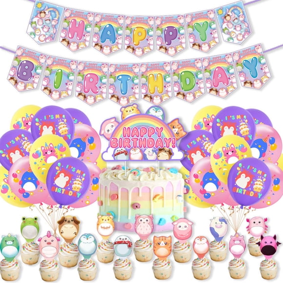 Squishmallows themed birthday party decoration balloon set