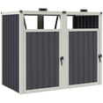 thumbnail image 1 of Outsunny Double Garbage Bin Shed, Lockable Storage Shed with Openable Lid, 1 of 9