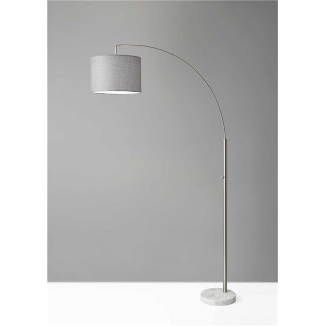 11" X 48" X 73.5" Brushed Steel Metal Arc Lamp