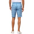 thumbnail image 3 of INSPIRE CHIC Men's Shorts Plaid Pattern Straight Fit Comfort Flat Front Checked Shorts 32 Blue, 3 of 6