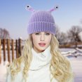 thumbnail image 1 of Cute And Funny Knitted Wool Hat, Eyes And Antennas Fresh And Sweet For Going Out On The Street, 1 of 1