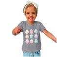 thumbnail image 4 of Penkiiy T-Shirts de Pâques pour Enfants Garçons Filles Mode Œufs de Pâques Imprimé Col Rond Manches Courtes 5 Ans Gris, 4 of 4