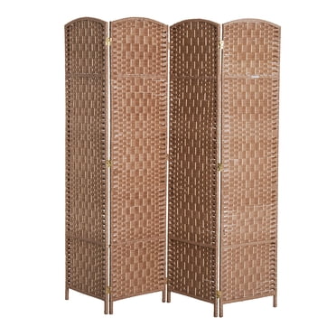 HOMCOM Cloison Pliante à 4 Panneaux Écran d'Intimité Intérieur Décoration pour la Maison