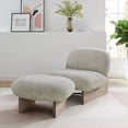 thumbnail image 1 of Loyal Ensemble Fauteuil d'Appoint et Ottoman en Chêne Perlé, 1 of 11