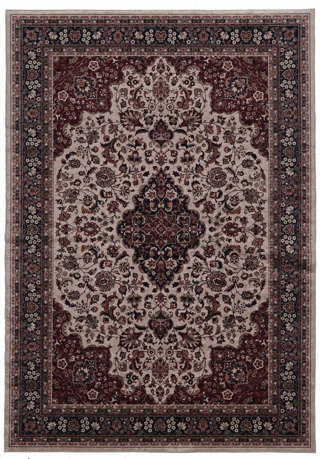 Tapis Emerald Sanlin rouge & ivoire de 5 pi x 7 pi