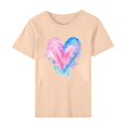 thumbnail image 4 of Diufon Hauts de la Saint-Valentin pour Femmes Décontracté Tendance Manches Courtes Col Rond Chemisier Imprimé Graphique Mignon, 4 of 5