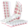 thumbnail image 4 of Meitianfacai Ice Cube Trays Silicone Ice Cube Trays with Removable Lid, Easy-Release Flexible 14-Cube Ice Trays, BPA Free, Stackable Ice Trays with Covers for Cocktail, Freezer, Pink, 4 of 6