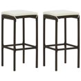 thumbnail image 5 of vidaXL 3 Piece Garden Bar Set with Cushions Poly Rattan Brown, 5 of 5