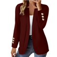 thumbnail image 2 of IMENGL Manteau cardigan Court à Col Cranté à Manches Longues d'Automne Brun, Rouge 2TG, Taille M-5TG, 2 of 7